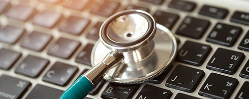 Medical equipment on laptop
